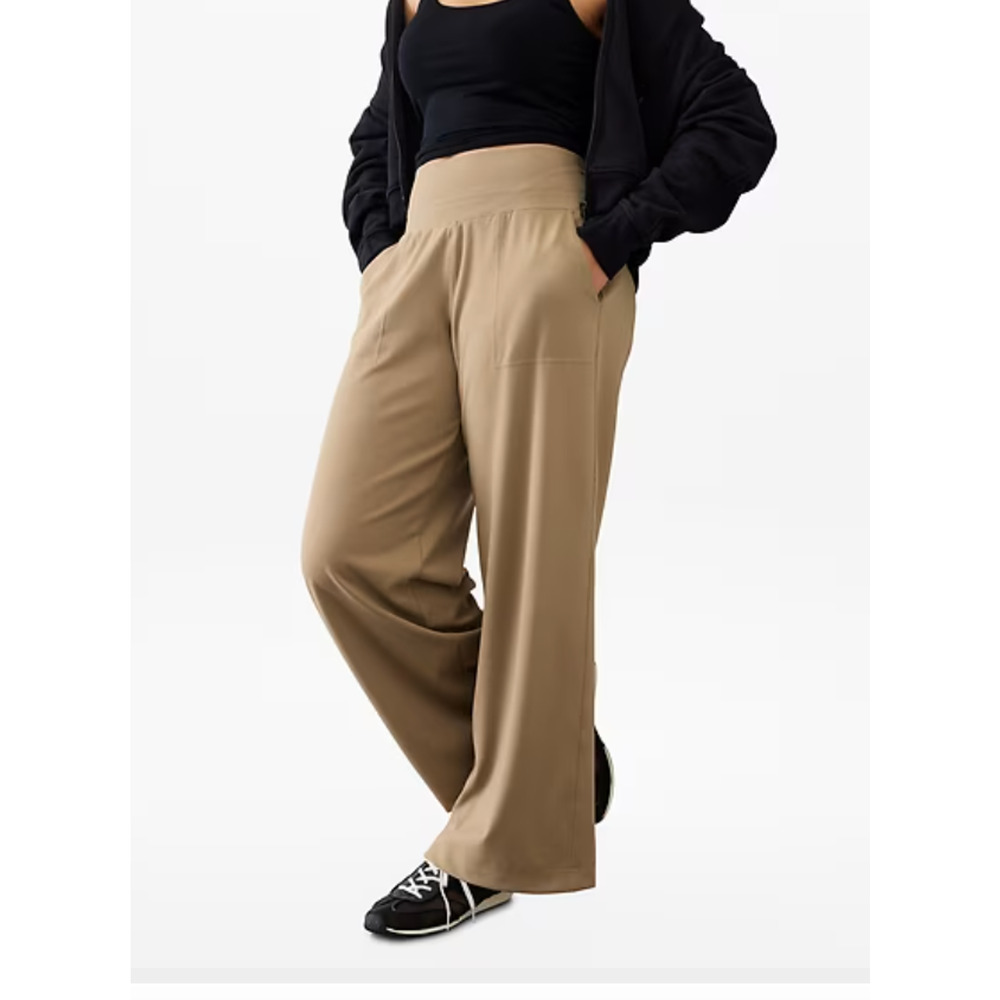 Athleta Venice High Rise Wide Leg Pant-XL  - Brownstone Beige - Picture 3 of 10